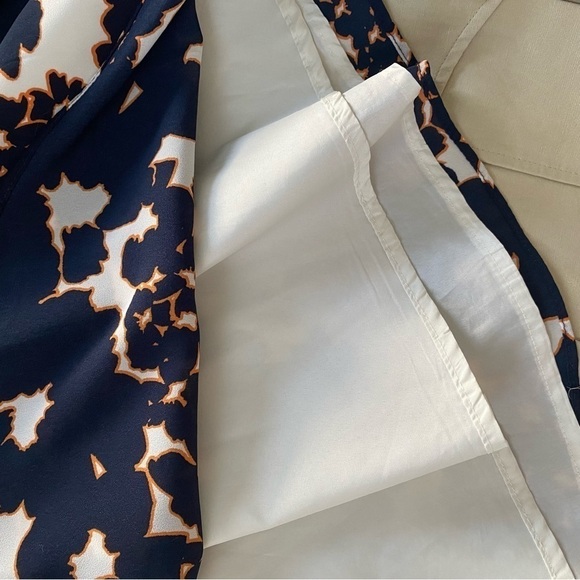 The Limited Skirt Y2K Fully Lined Navy & Orange Silky Feeling A-line Size XS - Picture 5 of 8